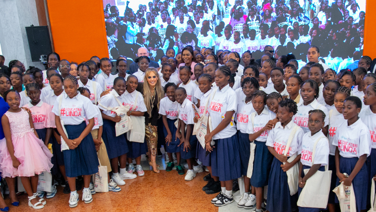 The First Lady of Gabon, H.E. Madam ZITA OLIGUI NGUEMA, Chairman of Merck Foundation Board and Dr Rasha Kelej in Gabon